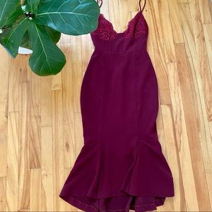 NICHOLAS REVOLVE tuck hem bra trumpet lace MIDI